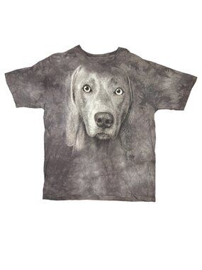 The Mountain T Shirt Weimaraner Dog Face Mens XL Gray Tie Dye Cotton Vincent Hie